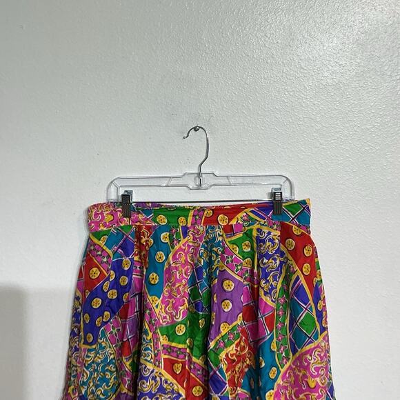 Anna and Frank Pink Silk Vintage Midi Skirt Sz XL - Picture 3 of 11